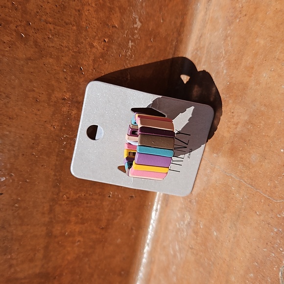 Multicolor earth tones stretch bracelet and ring set. NIP - Picture 4 of 5